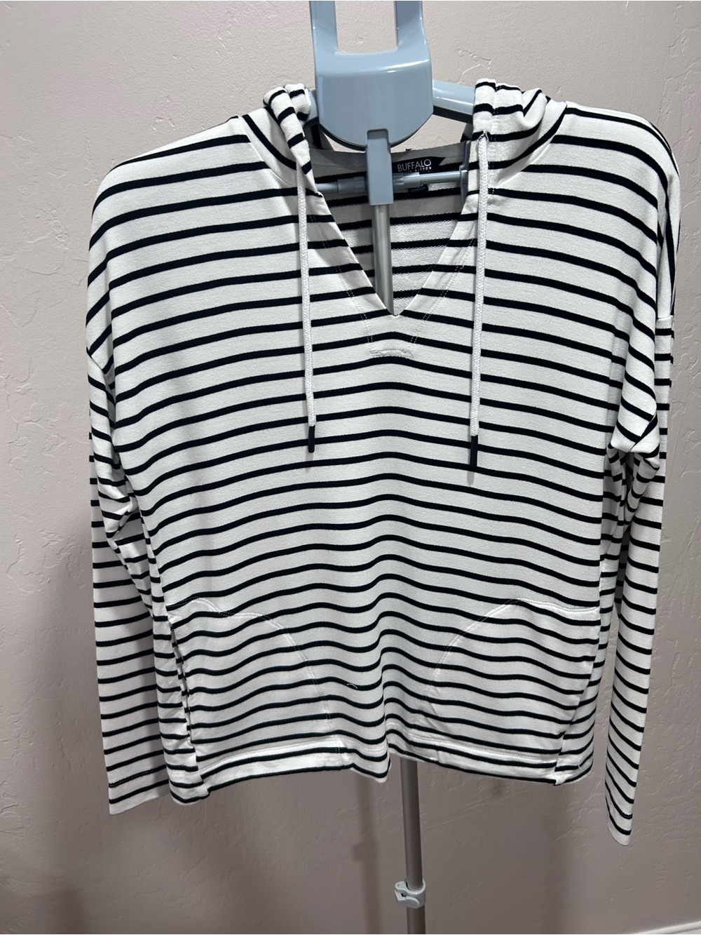 Buffalo David Bitton Black & White Striped Hoodie